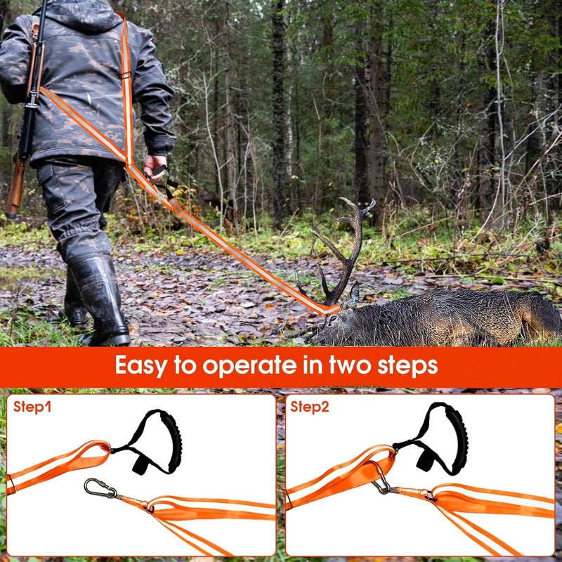 Vecacosic Deer Drag Strap and Harness Heavy Duty Safety Deer Dragging Rope Hunting Accessories for Hunters - Image 4